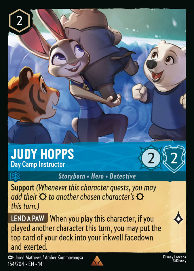 English Disney Lorcana Hyperia City card 154/204 — Judy Hopps - Day Camp Instructor - Non-Foil 154/204