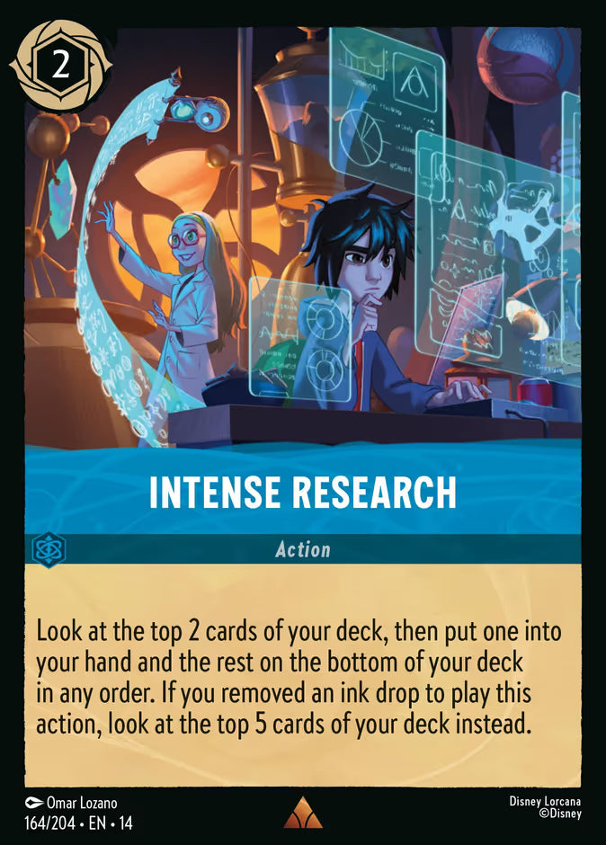 English Disney Lorcana Hyperia City card 164/204 — Intense Research - Non-Foil 164/204