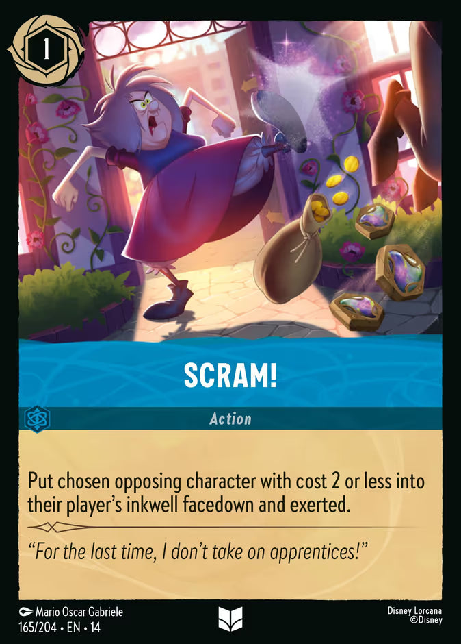 English Disney Lorcana Hyperia City card 165/204 — Scram! - Non-Foil 165/204