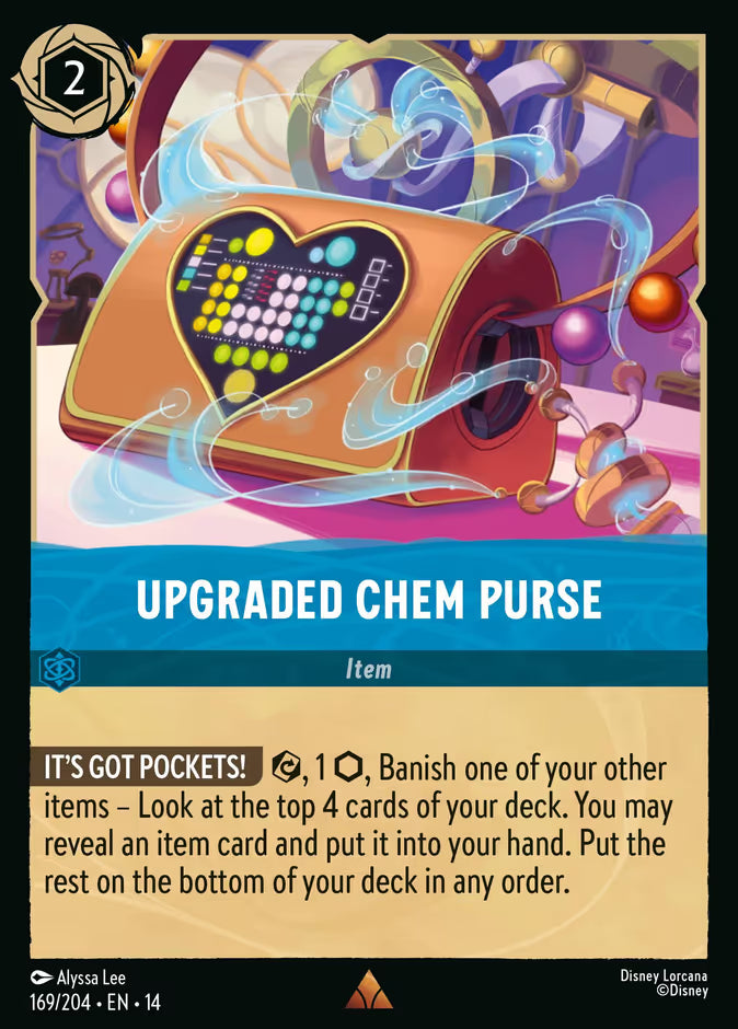 English Disney Lorcana Hyperia City card 169/204 — Upgraded Chem Purse - Non-Foil 169/204