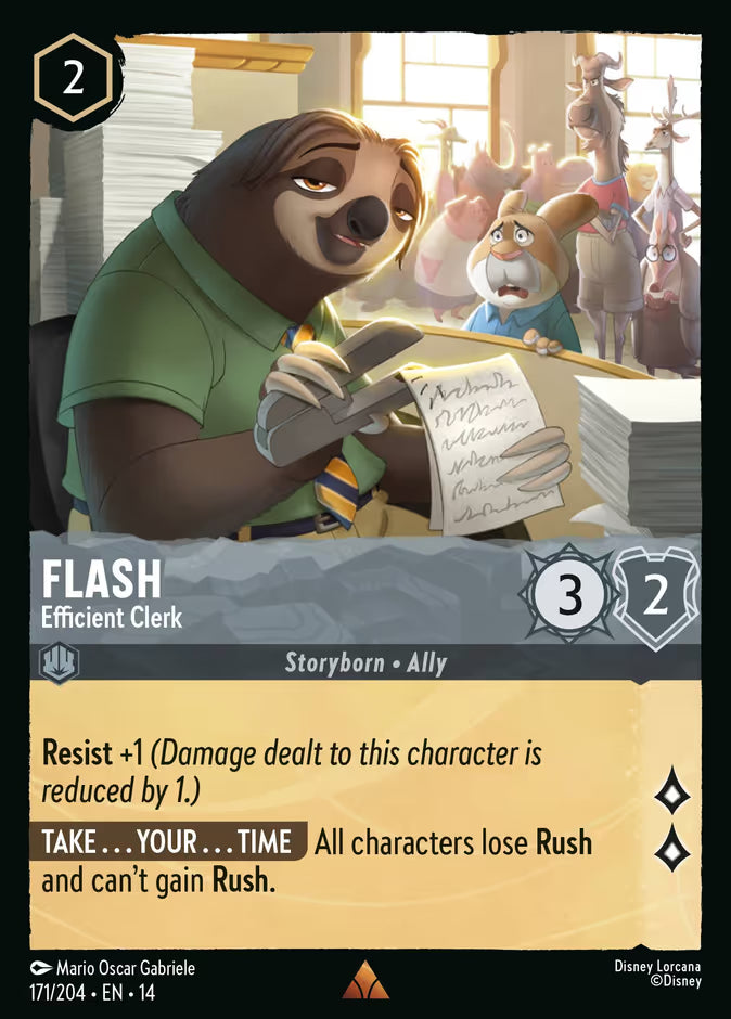 English Disney Lorcana Hyperia City card 171/204 — Flash - Efficient Clerk - Foil 171/204