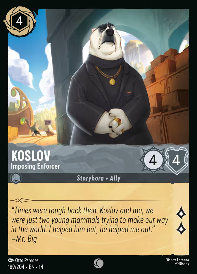 English Disney Lorcana Hyperia City card 189/204 — Koslov - Imposing Enforcer - Non-Foil 189/204