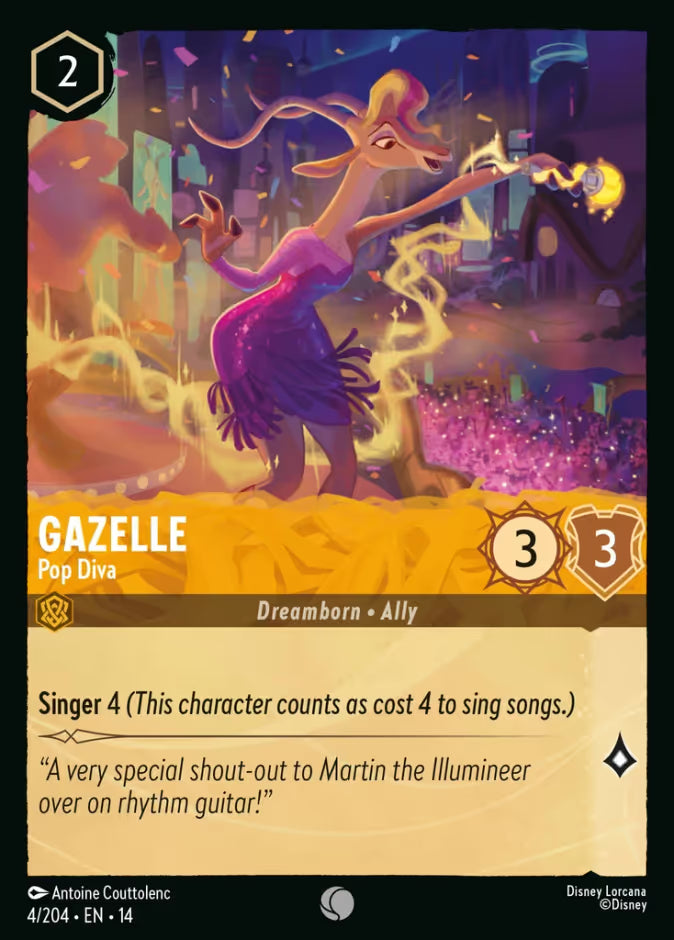 English Disney Lorcana Hyperia City card 4/204 — Gazelle - Pop Diva - Non-Foil 4/204