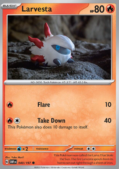 #040 Larvesta Obsidian Flames