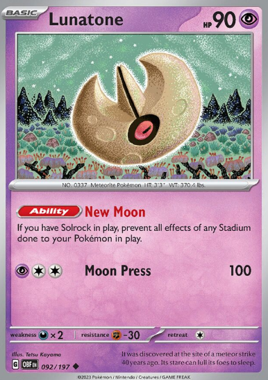 #092 Lunatone Obsidian Flames