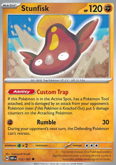 #112 Stunfisk Obsidian Flames