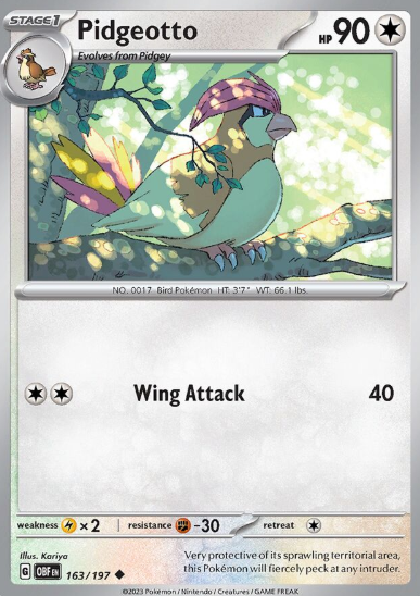 #163 Pidgeotto Obsidian Flames