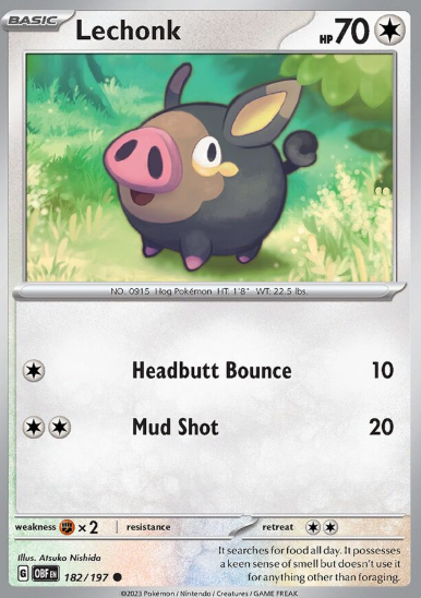 #182 Lechonk Obsidian Flames