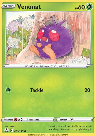 #001 Venonat Silver Tempest