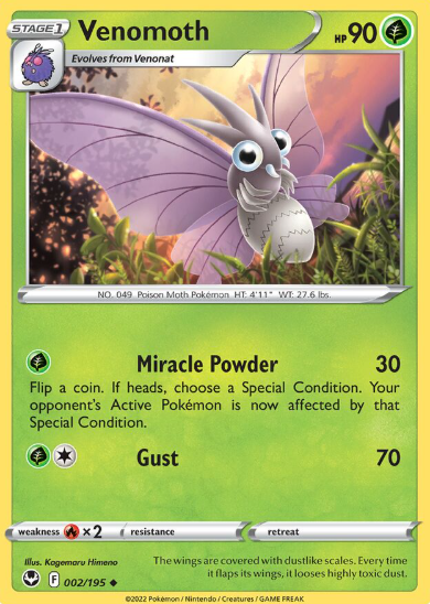 #002 Venomoth  Silver Tempest