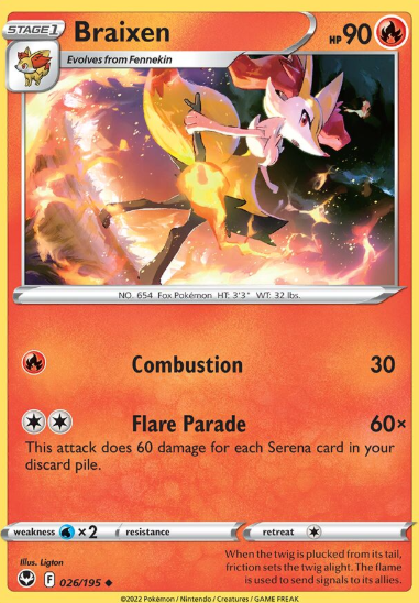 #026 Braixen  Silver Tempest