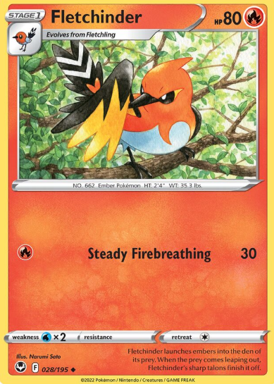 #028 Fletchinder  Silver Tempest