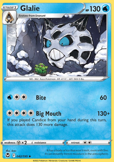 #042 Glalie Silver Tempest
