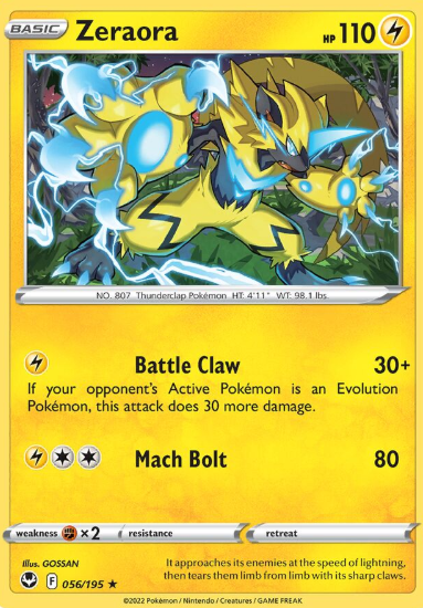 #056 Zeraora Silver Tempest