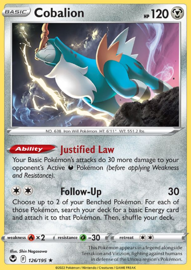 #126 Cobalion Silver Tempest