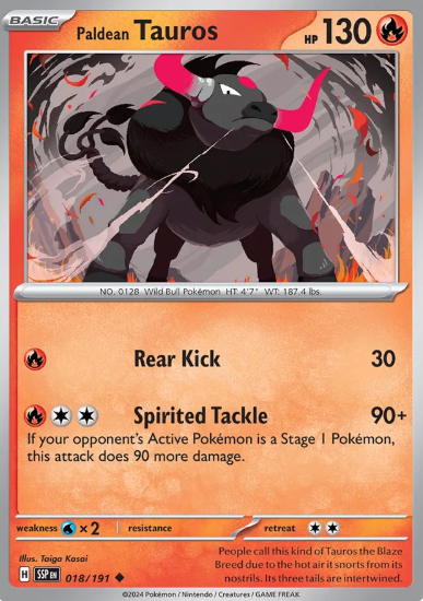 #018 Paldean Tauros Surging Sparks