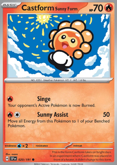 #020 Castform Sunny Form Surging Sparks