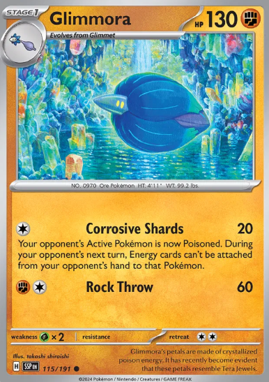 #115 Glimmora Surging Sparks