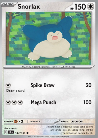 #144 Snorlax Surging Sparks