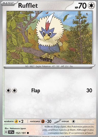 #152 Rufflet Surging Sparks