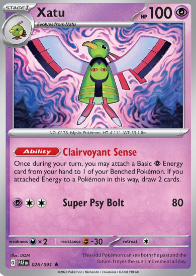 #026 Paldean Fates Xatu