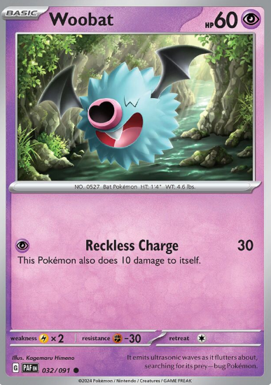 #032 Paldean Fates Woobat