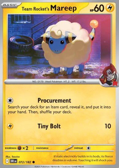 #072 Team Rocket's Mareep Destined Rivals
