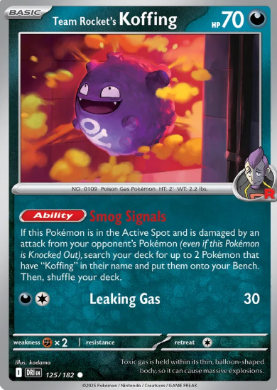 #125 Team Rocket's Koffing Destined Rivals