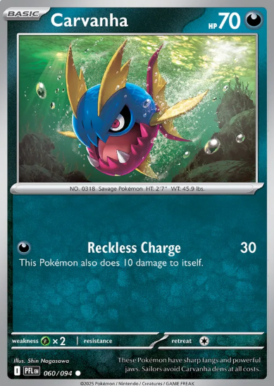 #060 Carvanha Mega Evolution Phantasmal Flames