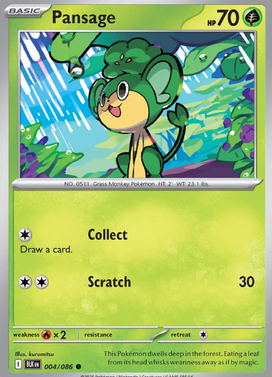 #004 Pansage Black Bolt