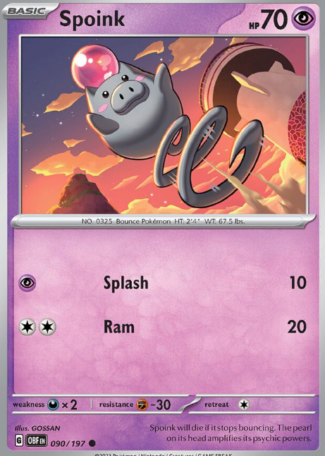 #090 Spoink Obsidian Flames