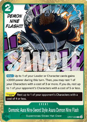 #036 Demonic Aura Nine-Sword Style Asura Demon Nine Flash (Foil) - OP07 500 Years in the Future