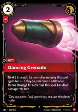 #020 Dancing Grenade (Rare Foil) - Riftbound Unleashed