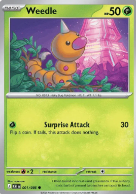 #001 Weedle Mega Evolution Chaos Rising