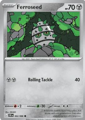 #062 Ferroseed Mega Evolution Chaos Rising