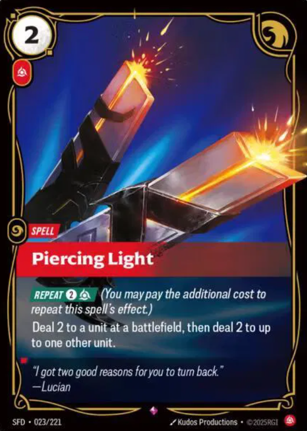 #023 Piercing Light (Rare Foil) - Riftbound Spiritforged
