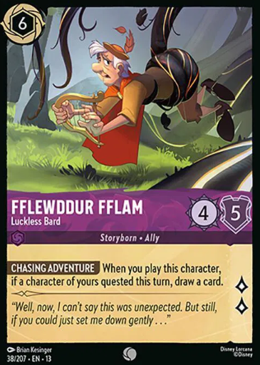 #038 Fflewddur Fflam - Common - Disney Lorcana Attack of the Vine