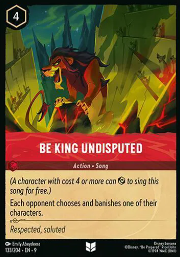 #133 Be King Undisputed - Uncommon - Disney Lorcana Fabled