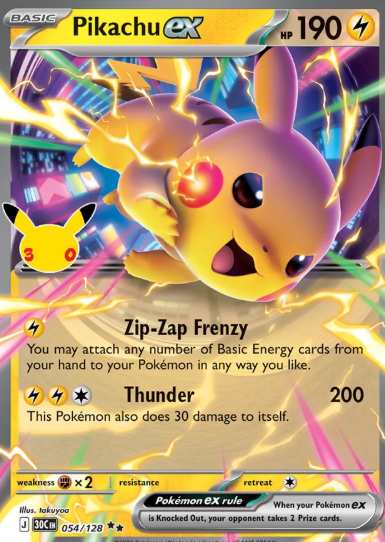 #054 Pikachu EX 30th Celebrations