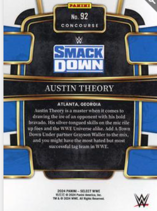 #092 Austin Theory Base Red and Blue WWE Select 24