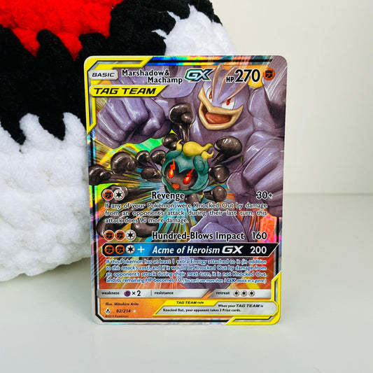 💥 Marshadow & Machamp GX 82/214  Rare Tag Team GX  Unbroken Bonds