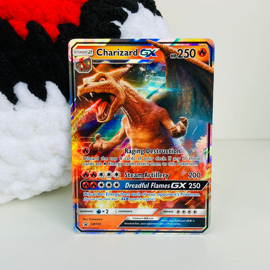 🔥 Charizard GX #SM195 – Sun & Moon Black Star Promo (Well Played)