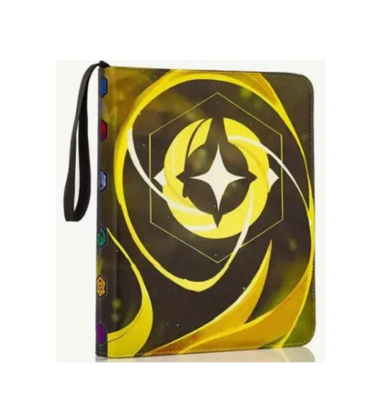 Premium Lorcana Yellow Trading Card Binder – 900 Card Capacity, 9-Pocket Pages, Zippered, Archival Safe – for Pokémon, MTG, Yu-Gi-Oh!, Sports Cards & More