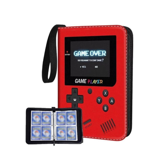🎮 Game Boy–Inspired 4-Pocket Trading Card Binder – Holds 400 Cards (Red)  🎮