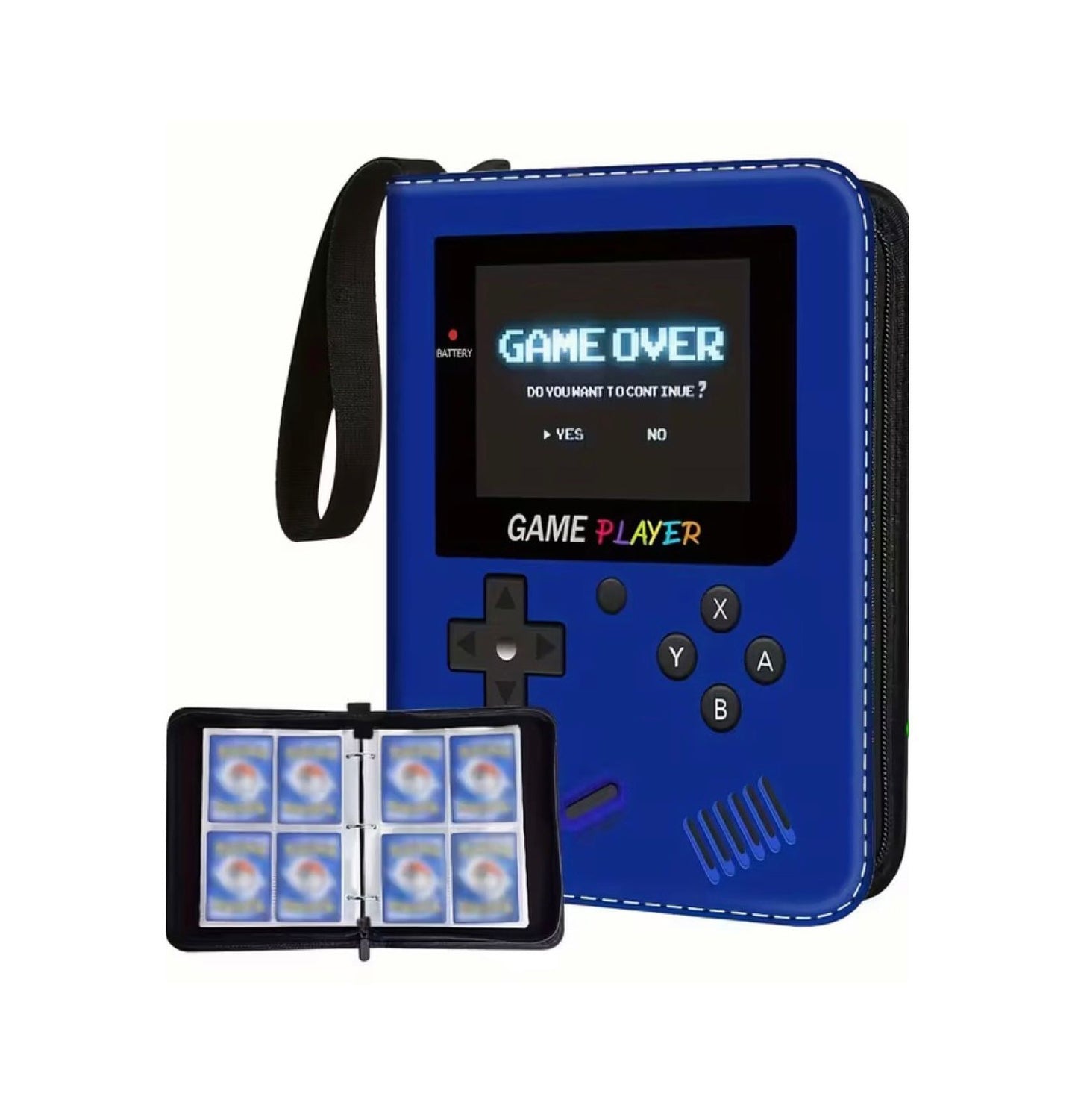 🎮 Game Boy–Inspired 4-Pocket Trading Card Binder – Holds 400 Cards (Blue) 🎮