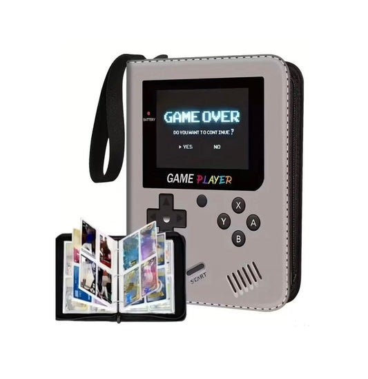 🎮 Game Boy–Inspired 4-Pocket Trading Card Binder – Holds 400 Cards (Grey)  🎮