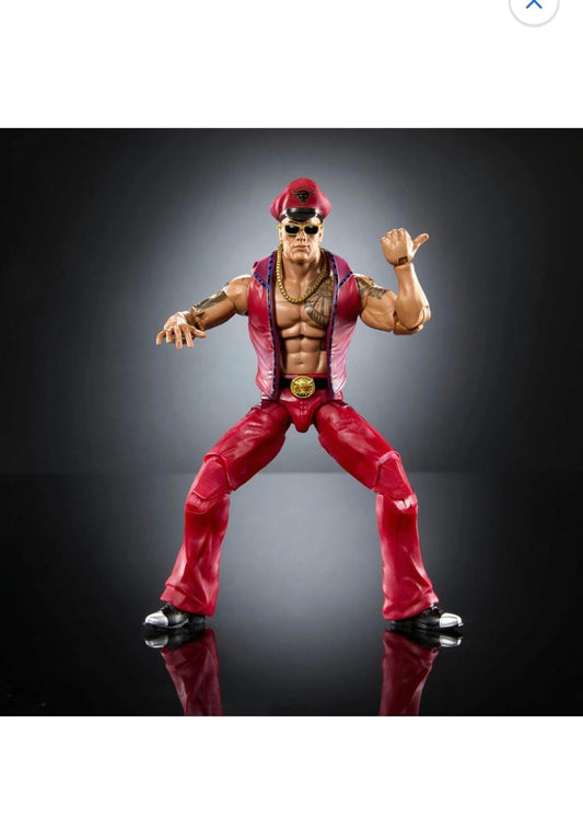 WWE Elite Collection Series X Street Fighter Figure The Final Boss The Rock /Bison