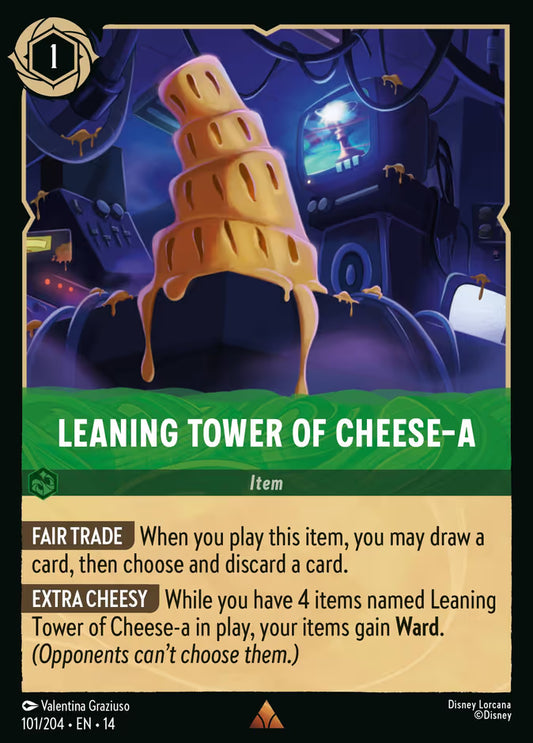 English Disney Lorcana Hyperia City card 101/204 — Leaning Tower of Cheese-a - Non-Foil 101/204
