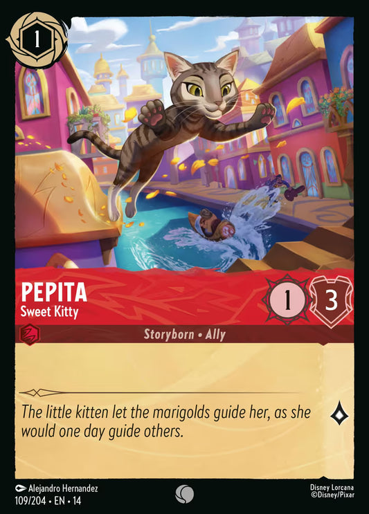 English Disney Lorcana Hyperia City card 109/204 — Pepita - Sweet Kitty - Foil 109/204