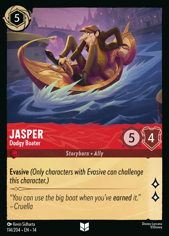 English Disney Lorcana Hyperia City card 114/204 — Jasper - Dodgy Boater - Foil 114/204
